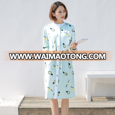 Soft Cotton blue printed Maternity dress for Women